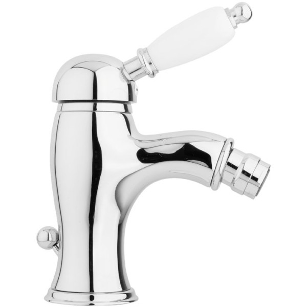 Смеситель для биде Cezares Elite хром, ручка рычаг - белый (ELITE-BSM1-01-Bi)