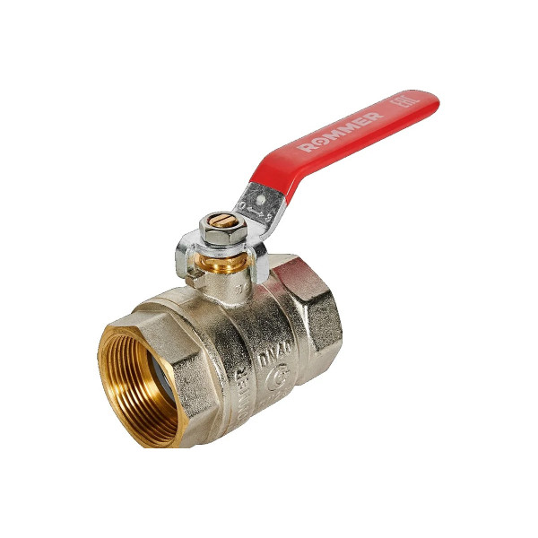 Кран 1 1/2" ВВ шаровый Rommer (ГОСТ, красная ручка) RBV-0001-2110340 Кран 1 1/2" ВВ шаровый Rommer (ГОСТ, красная ручка) RBV-0001-2110340