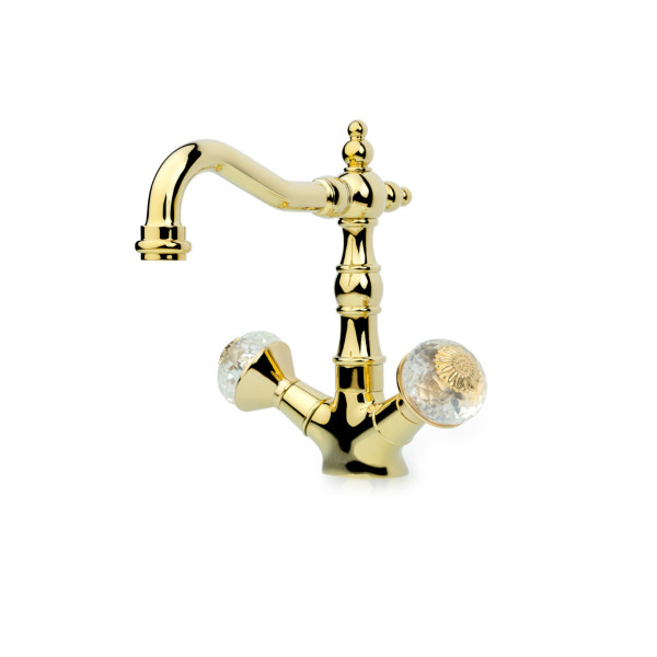 Смеситель для раковины Boheme Flora золотой (292-FL) Смеситель для раковины Boheme Flora золотой (292-FL)