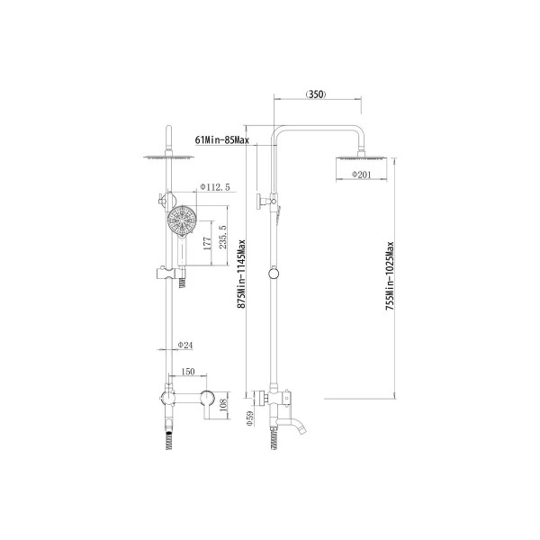 Душевая система Fashun сатин (A52422)