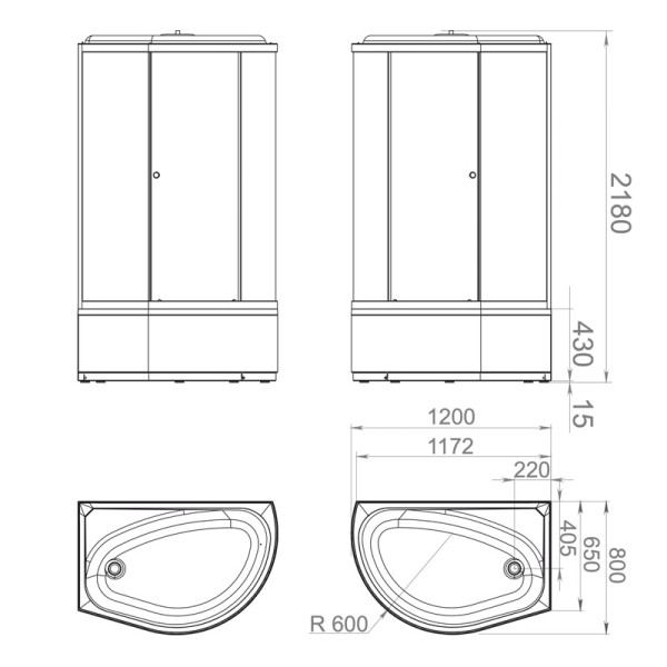 Кабина душевая Melodia Classica 120х80 высокий поддон Left, стекло матовое, профиль белый (MB01014)