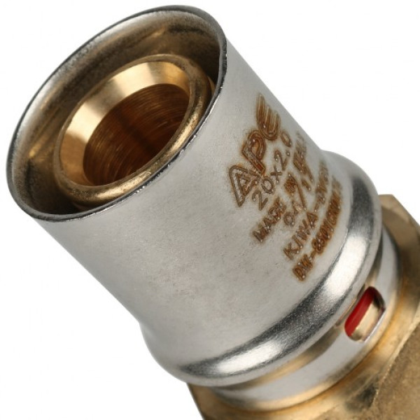 Соединение прямое 20*1/2"В Stout (пресс, латунь) SFP-0002-001220 Соединение прямое 20*1/2"В Stout (пресс, латунь) SFP-0002-001220