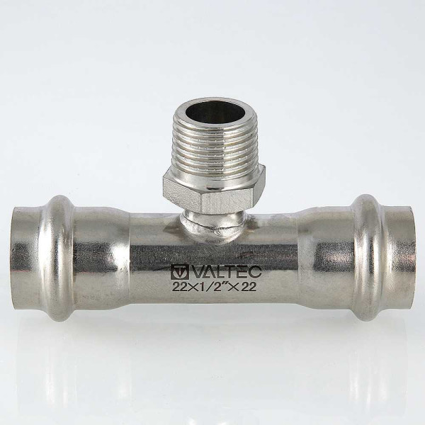 Тройник переходной Valtec 22*3/4"Н*22 (нерж.ст., пресс) (VTi.933.I.220522) Тройник переходной Valtec 22*3/4"Н*22 (нерж.ст., пресс) (VTi.933.I.220522)