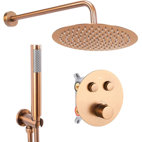 Душевая система термостатический Rea Lungo + Box Copper mat (REA-P8808)