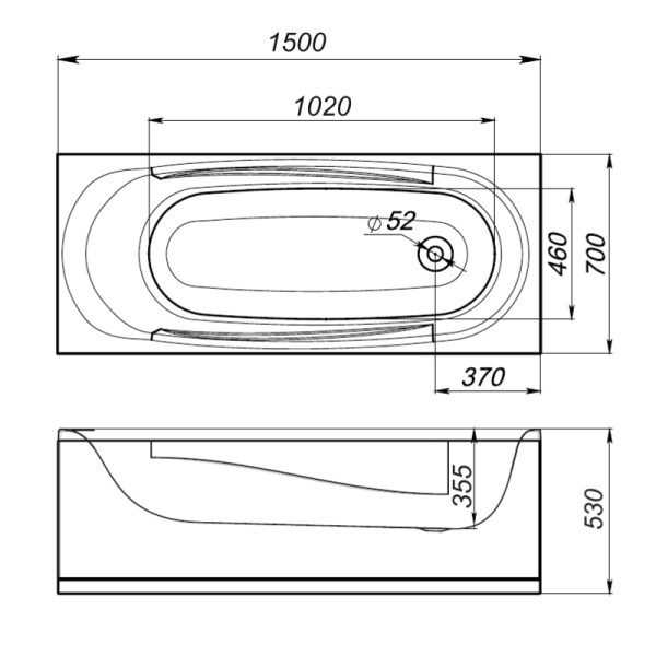 Ванна акриловая Melodia Standard Middle 150х70 (DS02Sd15070M) Ванна акриловая Melodia Standard Middle 150х70 (DS02Sd15070M)