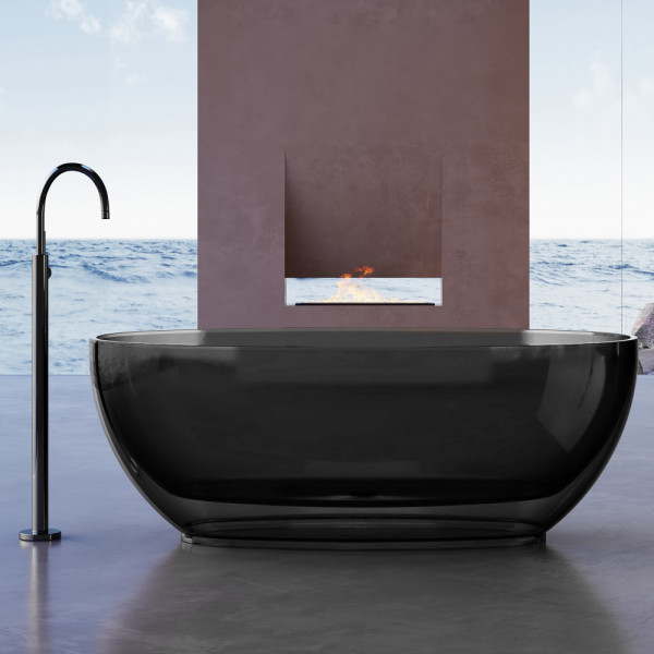 Ванна прозрачная Abber Kristall 170x75 черная (AT9703Onyx)
