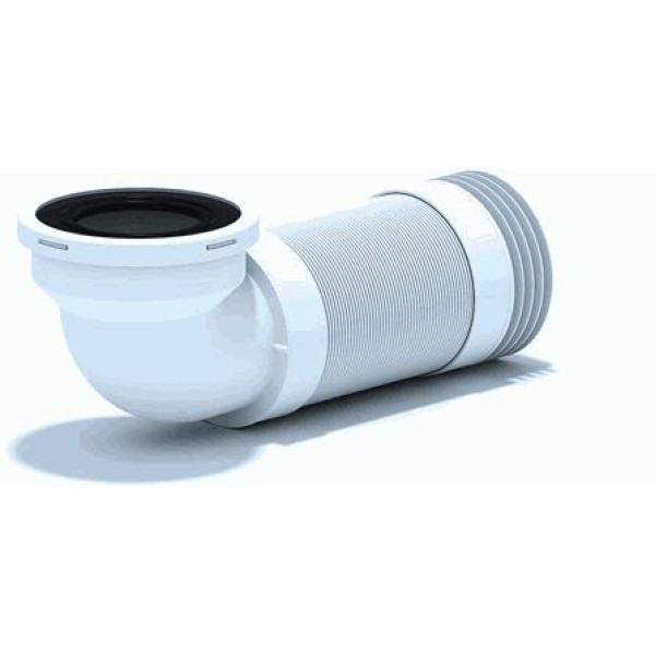 Отвод для унитаза 90 град. гофрированный 340-870 мм. АНИ 110 мм. (белый) АНИ пласт (K729R)