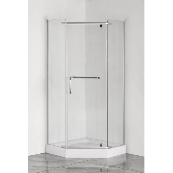 Душевой уголок Loranto 90x90x200 стекло прозрачное, профиль сатин (CS-816S B 90*90*20)