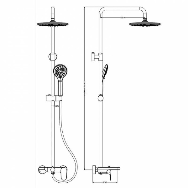 Душевая система Boheme Spectre белая (458-MW)