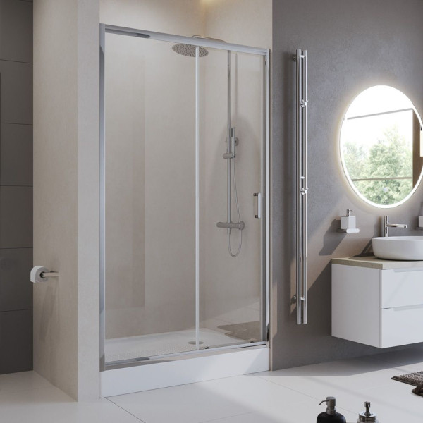 Душевые двери BelBagno Uno-195 155x195 стекло прозрачное, профиль хром (UNO-195-BF-1-155-C-Cr)