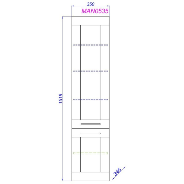 Пенал подвесной Aqwella Manchester 350x320x1520 (MAN0535)
