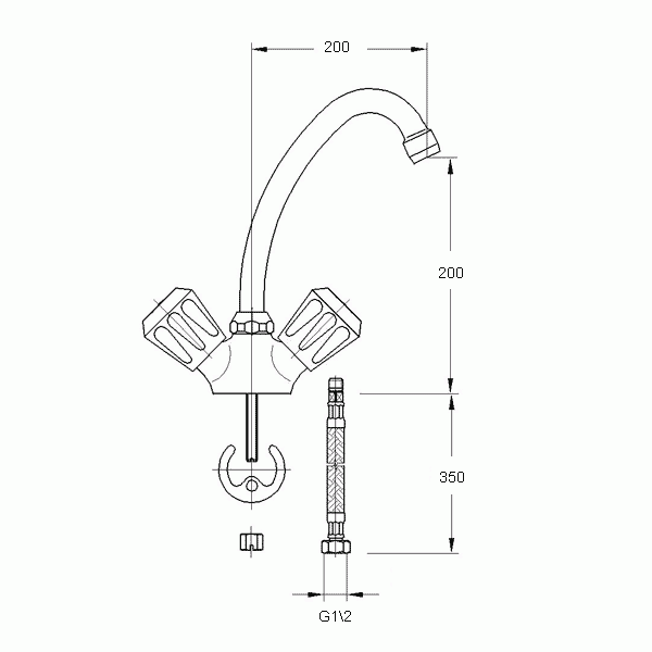 Смеситель для кухни Mofem Evrosztar 105 E Cer (140-0001-17)