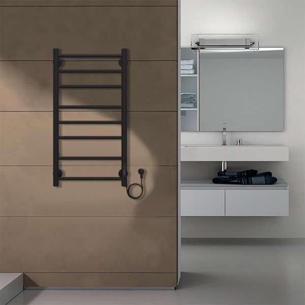 Полотенцесушитель электрический Azario Parma 400x800 черный Полотенцесушитель электрический Azario Parma 400x800 черный