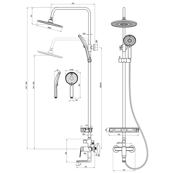 Душевые системы Lemark Verba хром (LM11462C) Душевые системы Lemark Verba хром (LM11462C)