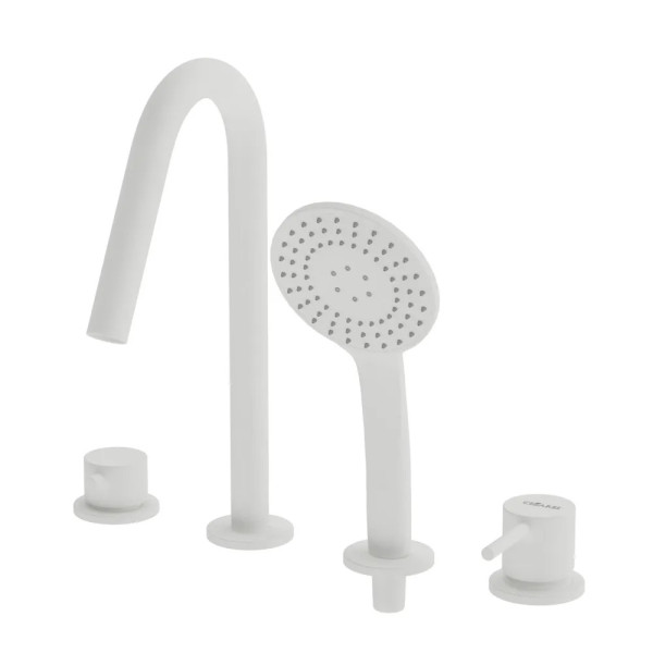 Смеситель на борт ванны Cezares Leaf врезной, на 4 отверстия, белый матовый (LEAF-BVDM4-L-BIO) Смеситель на борт ванны Cezares Leaf врезной, на 4 отверстия, белый матовый (LEAF-BVDM4-L-BIO)