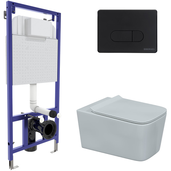 Комплект инсталляция с унитазом Berges Novum525 c с кнопкой D5 Soft Touch черная, унитаз FLOE, сиденье FLOE Slim SO (043275) Комплект инсталляция с унитазом Berges Novum525 c с кнопкой D5 Soft Touch черная, унитаз FLOE, сиденье FLOE Slim SO (043275)