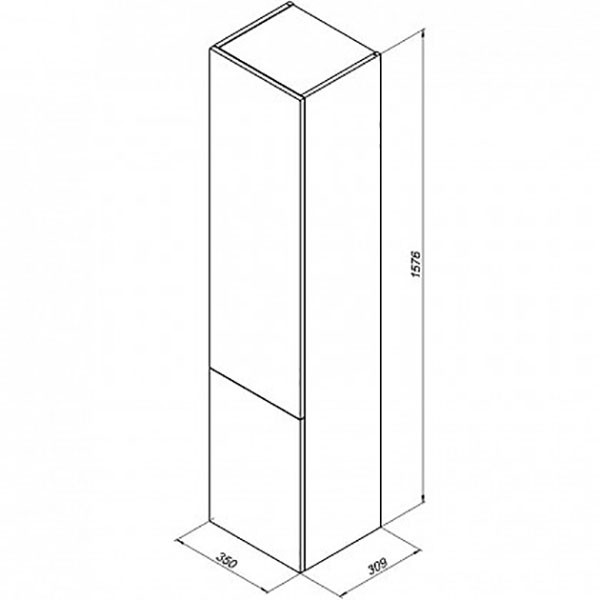 Пенал подвесной Aquanet Алвита 35x30,9x157,6 серый, R (00240197)