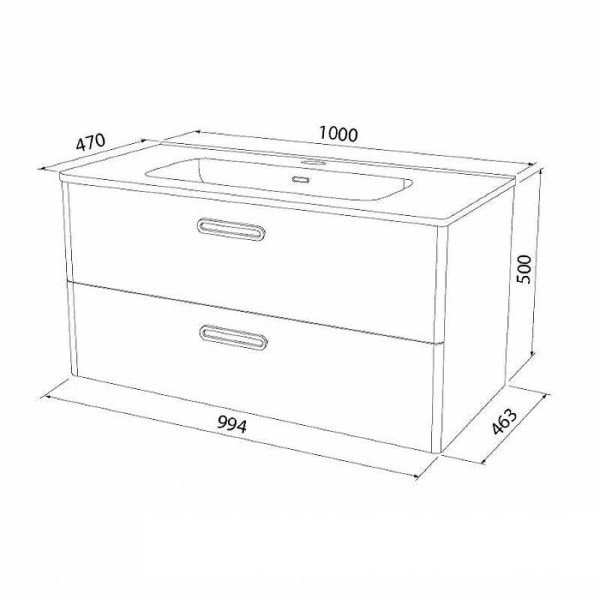 Тумба подвесная Iddis Brick 100 белая (BRI10W1i95)