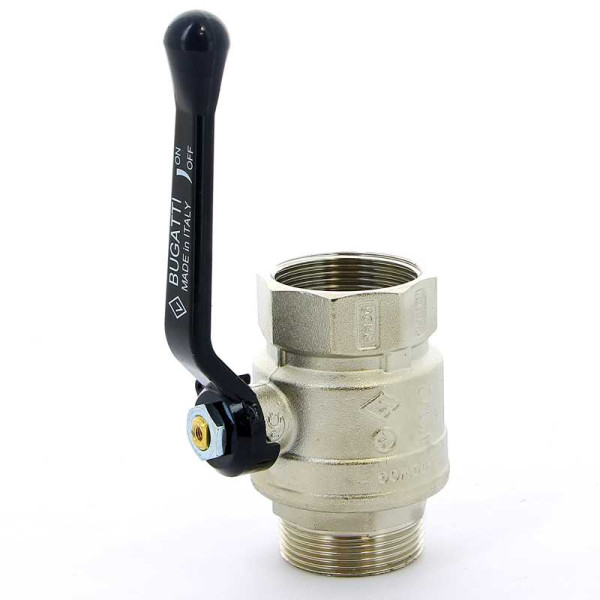 Кран Bugatti 1 1/2" ВН шаровый Arizona 605 (черная ручка) (06050089)