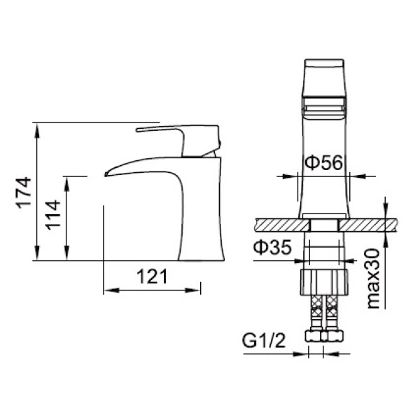 Смеситель для раковины Zeegres Z.KON (72003001) Смеситель для раковины Zeegres Z.KON (72003001)