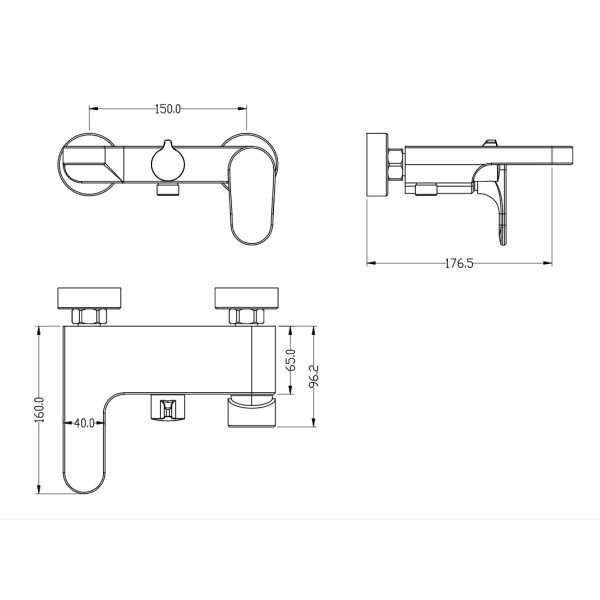 Смеситель для ванны и душа Boheme Spectre с душевым гарнитуром золото (453-G) Смеситель для ванны и душа Boheme Spectre с душевым гарнитуром золото (453-G)