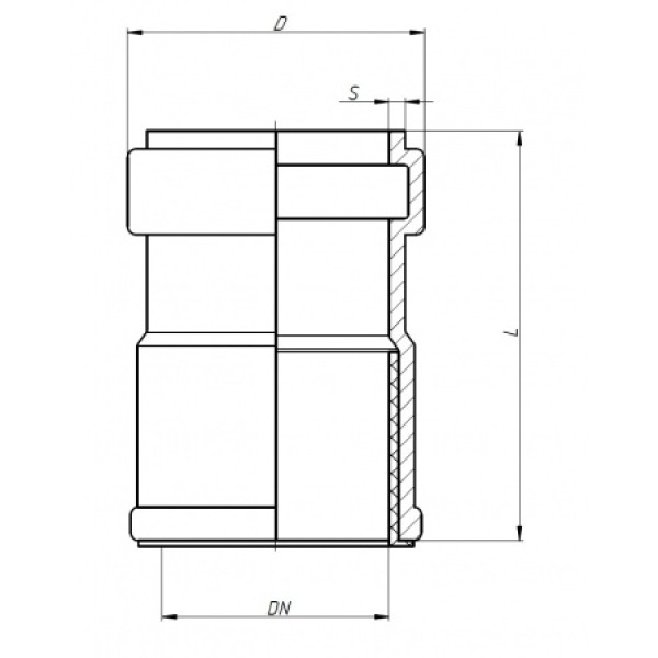Муфта SKAM 110 насадная с уплотнительной манжетой Ostendorf Skolan Safe PP-MD (335810)