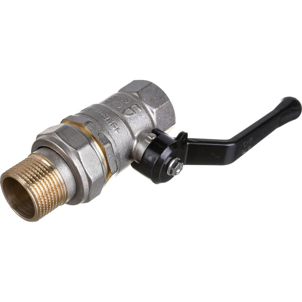 Кран 3/4" шаровый со сгоном LD Pride (чёрная ручка) (LD 47.307.20) Кран 3/4" шаровый со сгоном LD Pride (чёрная ручка) (LD 47.307.20)