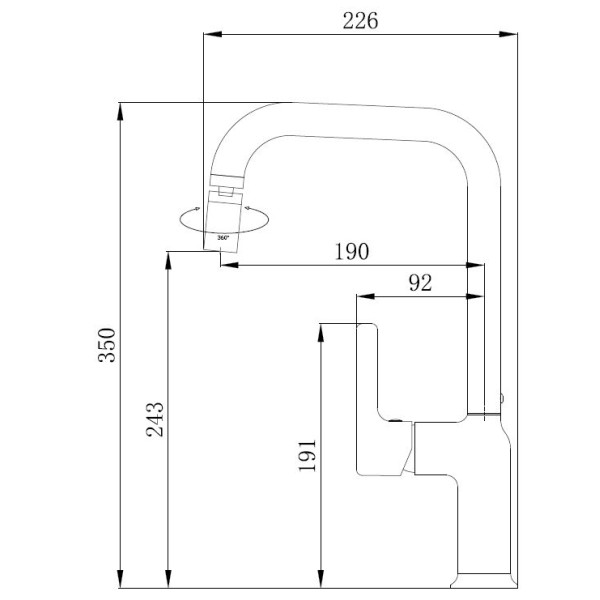 Смеситель для кухни Voda Column Black черный (CLM519B)