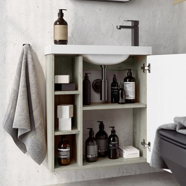 Тумба подвесная Aqwella Alba 565x247x650 камень светлый (ALB0106RLS)