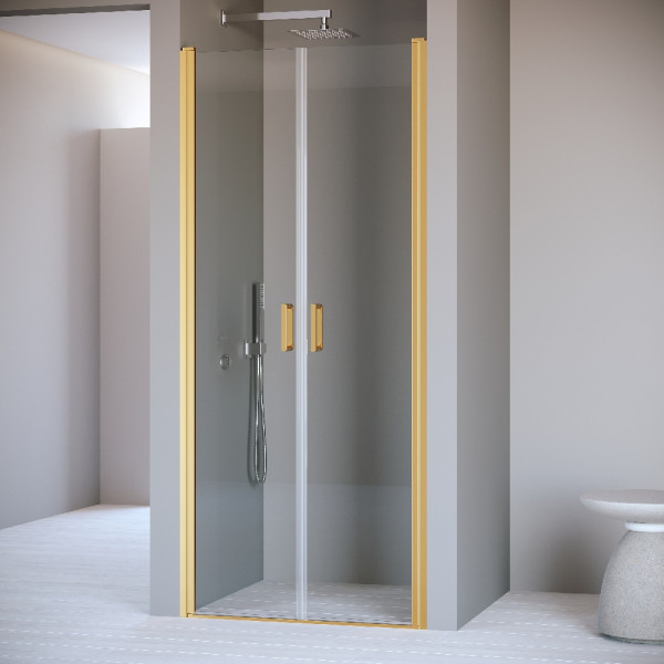 Душевая дверь RGW 120x195 стекло прозрачное, профиль золото BRUSH (060810412-16)