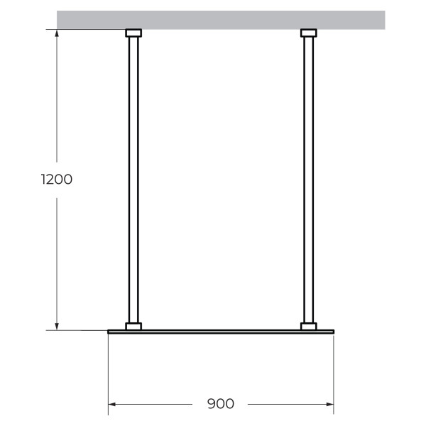 Душевая перегородка Cezares Liberta 90x195 стекло бронза, профиль черный (LIBERTA-L-2-90-120-BR-NERO)