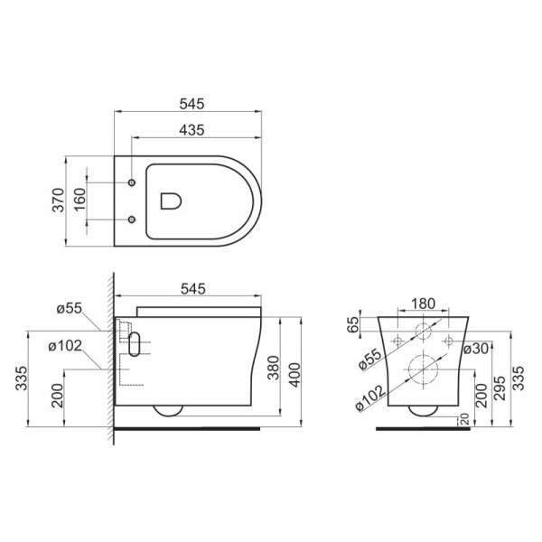 Унитаз подвесной Belbagno Ancona (BB1224CHR) безободковый