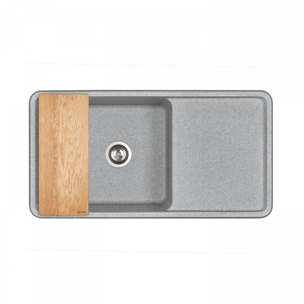 Мойка для кухни врезная Aquaton Беллис 510x970x250 серый (1.A725.1.32B.S23.0)