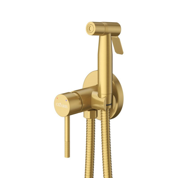 Смеситель с гигиеническим душем Cezares Relax брашированное золото матовый (RELAX-DIF-BORO) Смеситель с гигиеническим душем Cezares Relax брашированное золото матовый (RELAX-DIF-BORO)