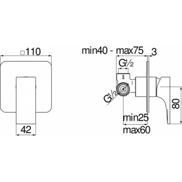 Смеситель для душа Nobili Seven хром (SE124108CR) Смеситель для душа Nobili Seven хром (SE124108CR)