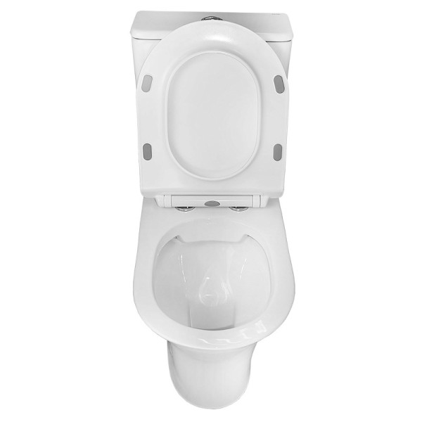 Унитаз напольный Fretta Round безободковый с бачком и сиденьем микролифт 650x340x770 (AZ-1217 + AZ-1216)