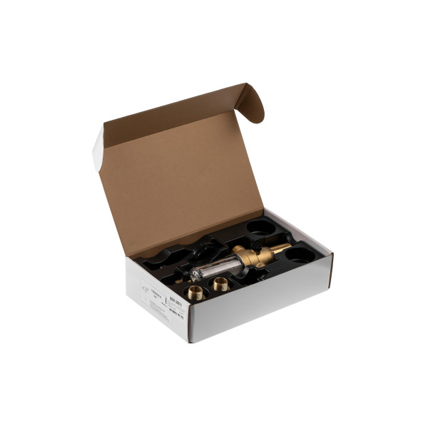 Фильтр самоочищающийся с защитой от гидроудара Гейзер-Бастион 7508205233 3/4" (прозрачный корпус, со сгонами) (32683)