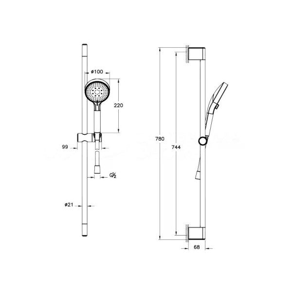Душевой гарнитур Vitra 3 режима черный матовый (A4590836EXP)