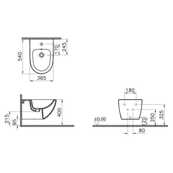 Биде подвесное Vitra Sento (4338B003-1046)