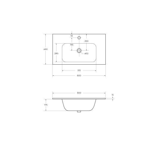 Раковина встраиваемая Cezares 80 (CZR-NAT-80-LVB) Раковина встраиваемая Cezares 80 (CZR-NAT-80-LVB)