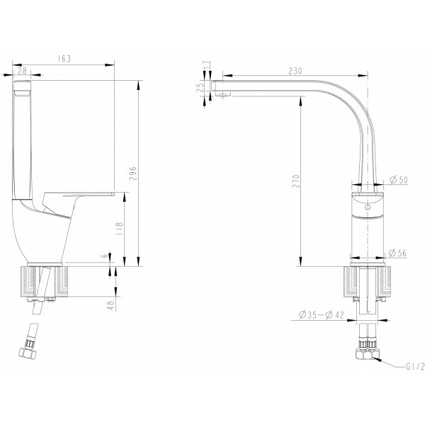 Смеситель для кухни Bravat Line (F75299C-2)