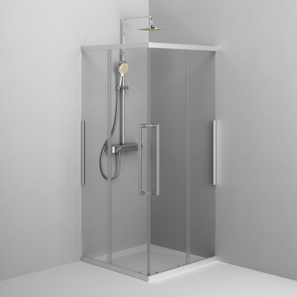 Душевой уголок AM.PM Func 87,8x200 стекло прозрачное, профиль хром матовый (W84G-403-9090-MT)