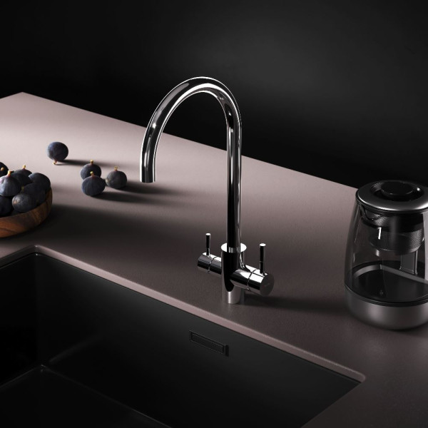 Смеситель для кухни AM.PM X-Joy S с С-изливом с каналом для питьевой воды хром (F85B07700)