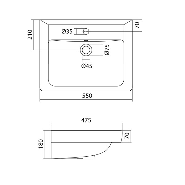 Раковина встраиваемая Santek Тигода 55 (1WH302126)