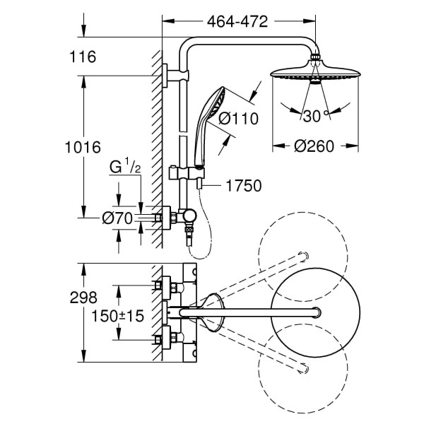 Душевая система Grohe Euphoria System 260 (27615001)