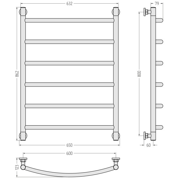 Полотенцесушитель водяной Сунержа Галант 800x600 матовый черный (31-0200-8060) Полотенцесушитель водяной Сунержа Галант 800x600 матовый черный (31-0200-8060)