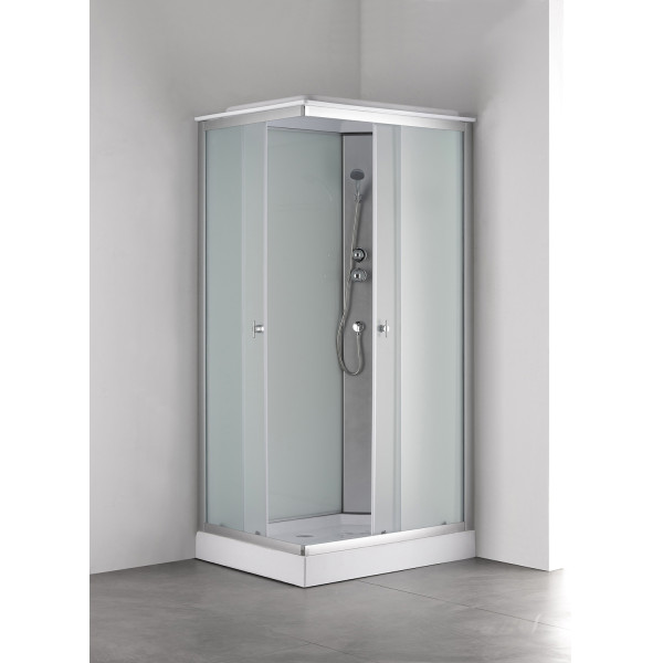 Душевая кабина Loranto 80x100x215 стекло матовое, профиль сатин (CS-5180-13R F)