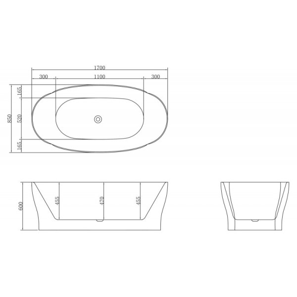 Ванна акриловая Belbagno 170х85 белая (BB403-1700-850)