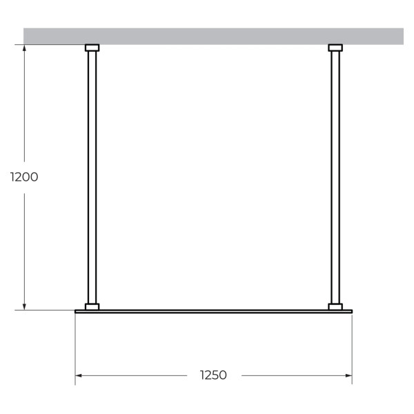 Душевая перегородка Cezares Liberta 125x195 стекло прозрачное, профиль черный (LIBERTA-L-2-125-120-C-NERO)