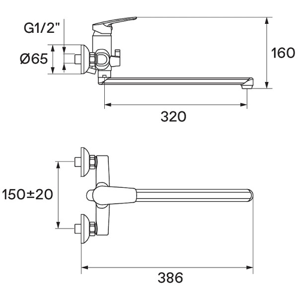 Смеситель для ванны и душа Santek Марион с душевым комплектом хром (WH5A12006C001)